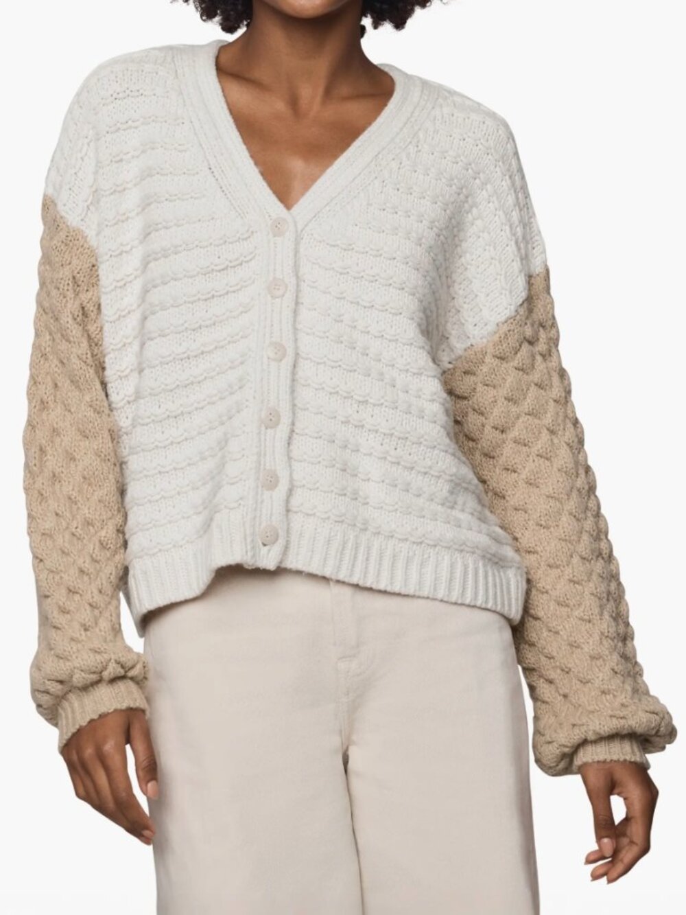 Splendid Maria Bobble Cardigan Quiet Luxury Viscose Alpaca Blend Cottage M $198 - Picture 6 of 16